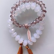 Handmade Choker Recycled Necklace & Semi-Precious Bracelets Ivory & Beige Shades