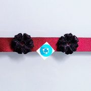 Handmade Choker Recycled Necklace & Semi-Precious Bracelets, & Small Purse (Red & Black)