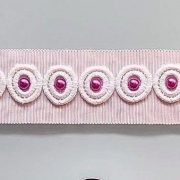 Handmade Choker Recycled Necklace & Semi-Precious Bracelets, & Small Purse (Pink White)