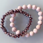 Handmade Choker Recycled Necklace & Semi-Precious Bracelets, & Small Purse (Silver, Grey & Ivory)