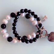 Craft 'The Contrast' Necklace, Semi-Precious Bracelets & Matching Purse