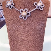 Recycled Craft Floral Necklace 'The Poise', Semi-Precious Bracelets, Earrings, Fascinator & Matching Purse