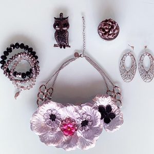 'Splendour' Recycled Handmade Necklace, Semi-Precious Stones Bracelets & Matching Earrings